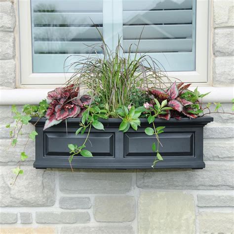 black metal window box|black plastic window box planter.